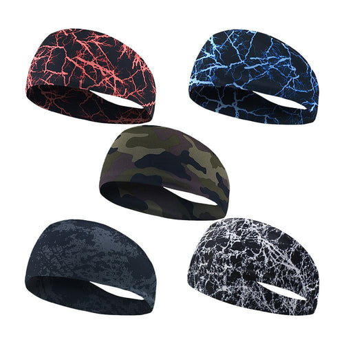 1/6x Mens Sweat Sweatband Headband Stretch Sports Head Band Running Gym R6G0