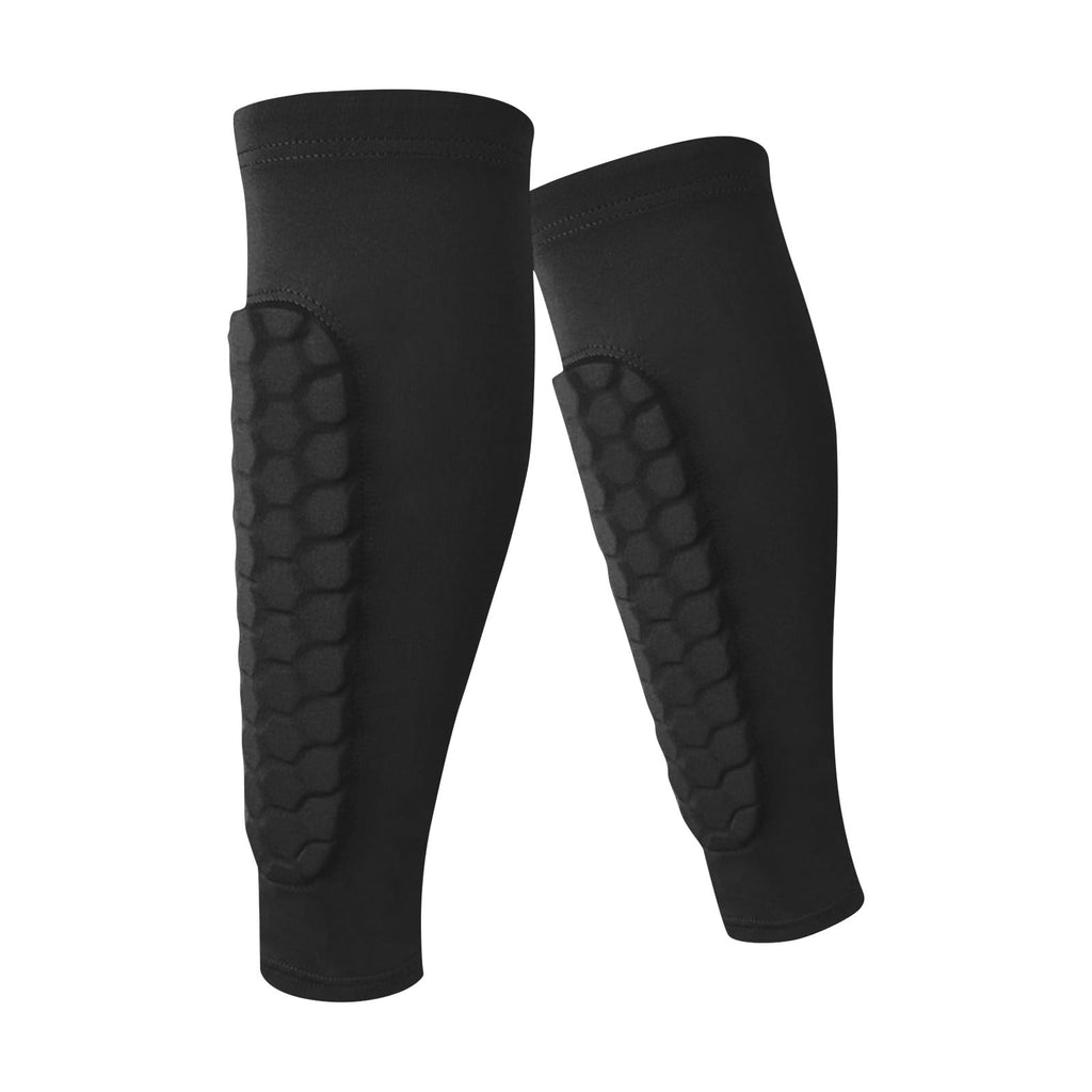1Pc Soccer Shin Guards Shin Pads for Youth Adults , Calf Compression Sleeve with Honeycomb Pads, Lightweight Calf Protective Gear Ideal for Football, Taekwondo, MTB & More (Orange)