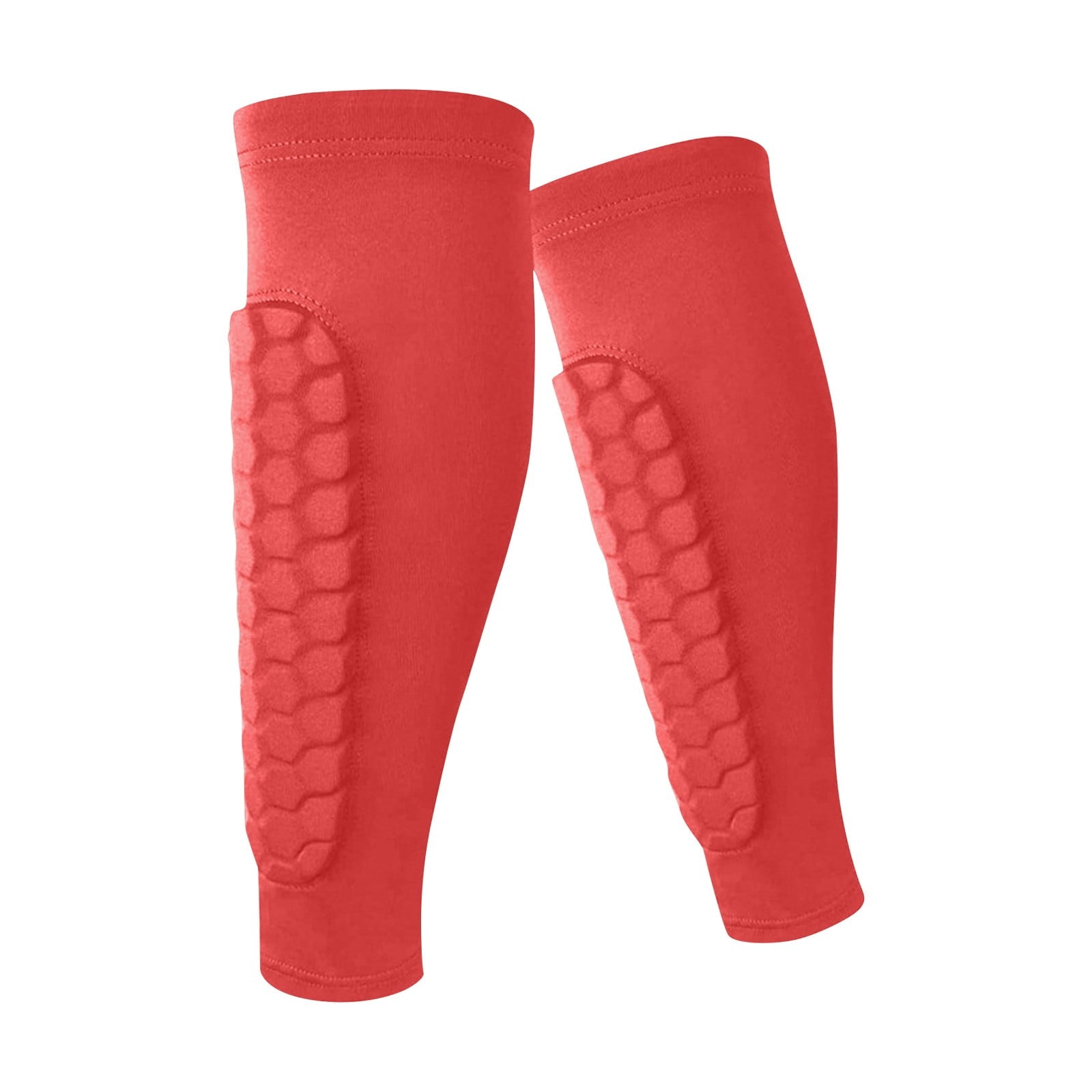1Pc Soccer Shin Guards Shin Pads for Youth Adults , Calf Compression Sleeve with Honeycomb Pads, Lightweight Calf Protective Gear Ideal for Football, Taekwondo, MTB & More (Orange)