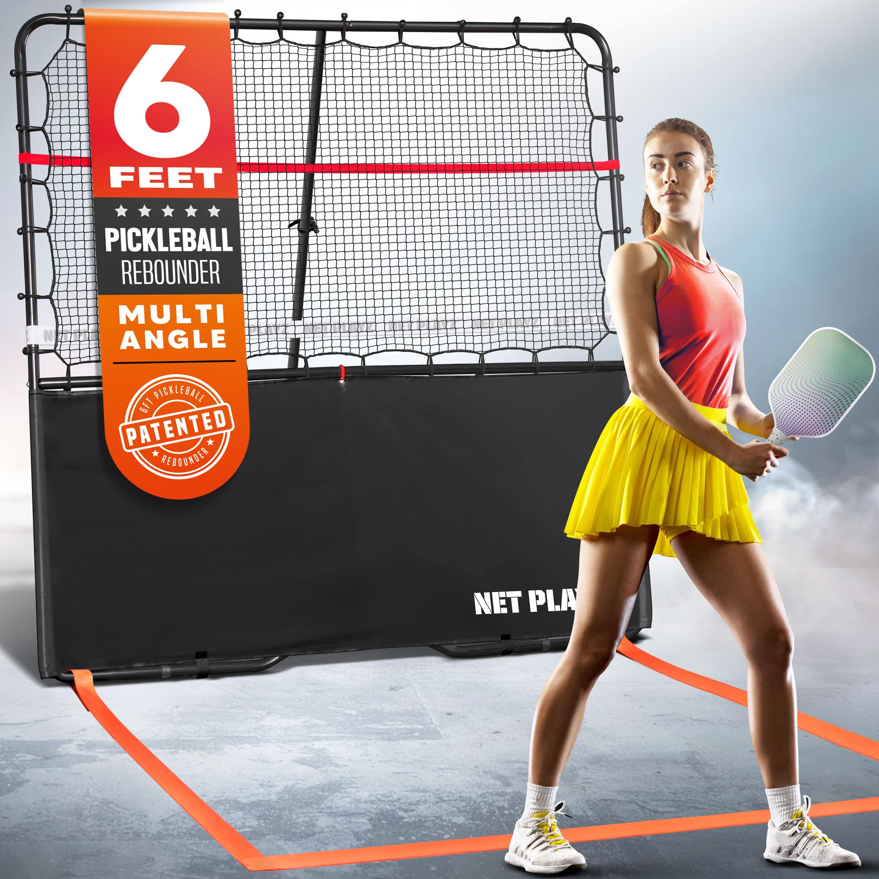 6ft Pickleball Rebounder Training Aid, Adjustable Angle Easy Setup & Storage - Perfect Your Forehands Backhands Dinks Volleys Accuracy Coordination Kitchen Control, Designed for Pickleball