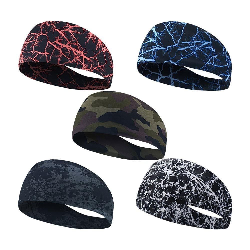 1/6x Mens Sweat Sweatband Headband Stretch Sports Head Band Running Gym R6G0