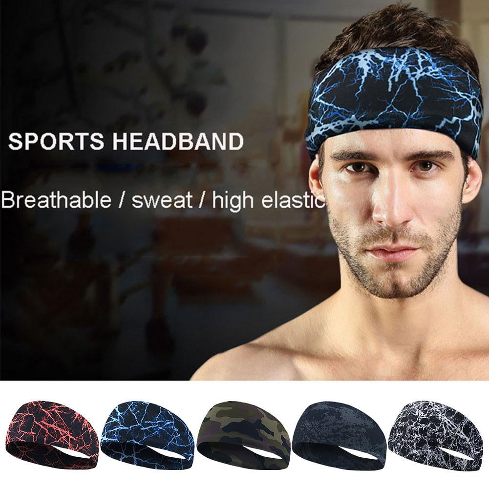 1/6x Mens Sweat Sweatband Headband Stretch Sports Head Band Running Gym R6G0