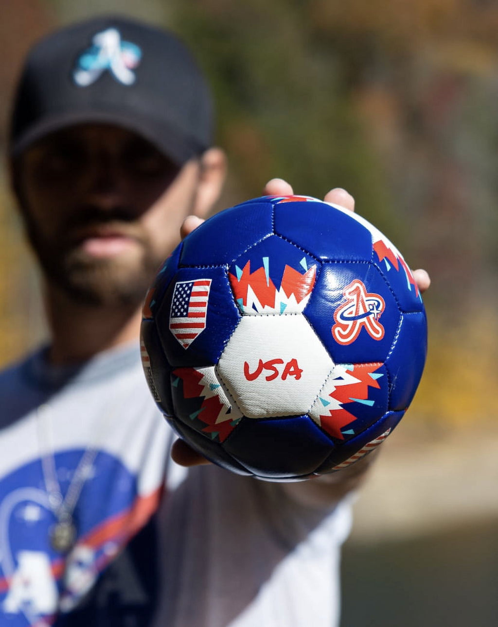 A Plus Collectibles Copa America 2024 USA Mini Soccer Ball, Blue, Size 2